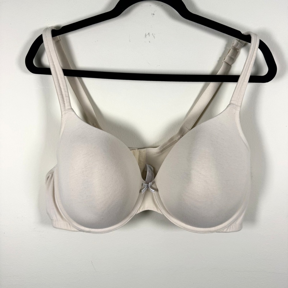 Cacique TShirt Bra Women 44D Beige Excellent Lightly Lined Underwire Lane Bryant